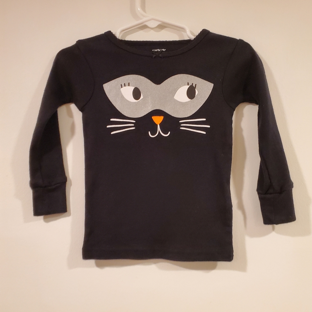 Carter's Halloween Black Cat Pajama Top Baby Size 18 Months